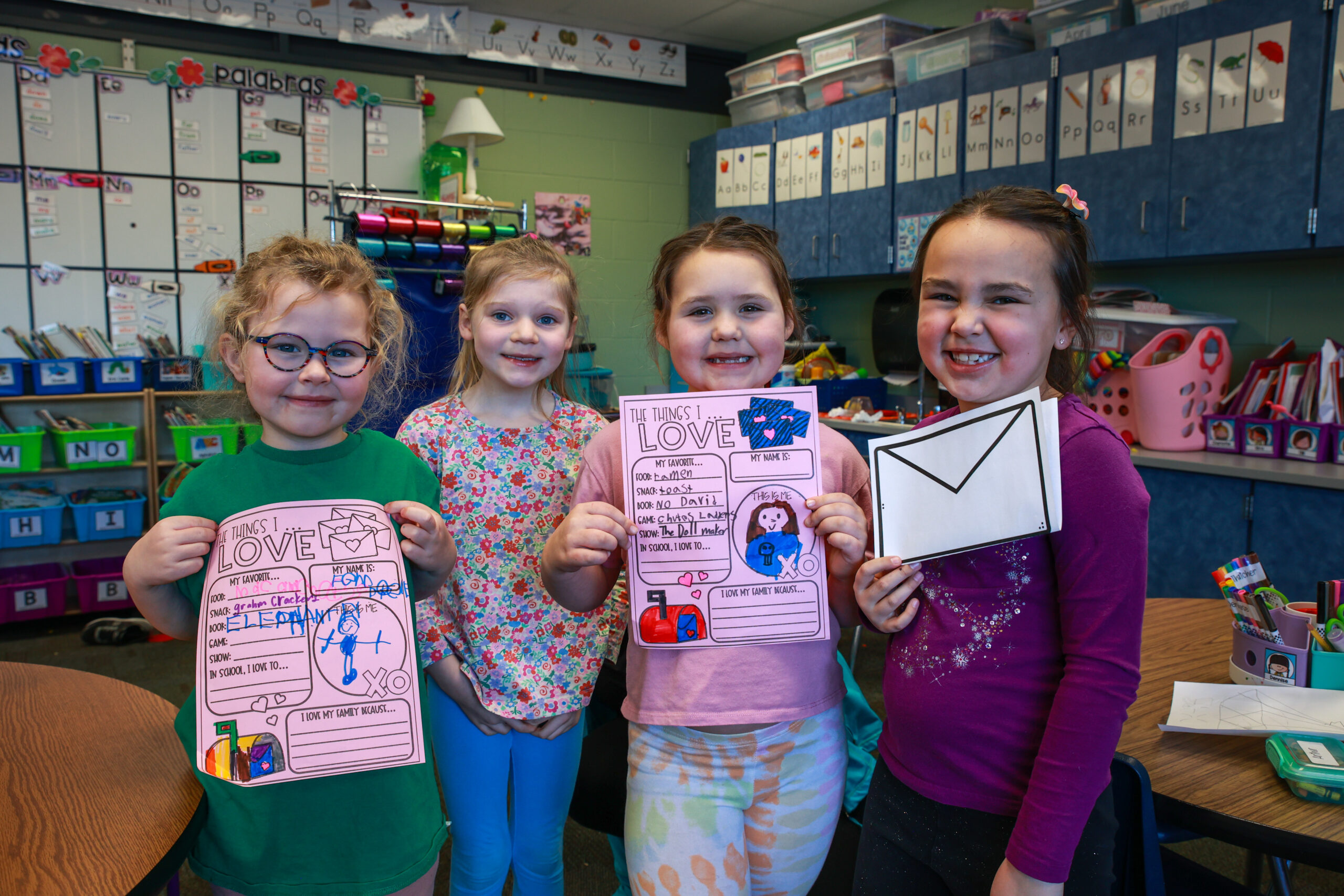 Spring Creek Pen Pal Club members display their letters