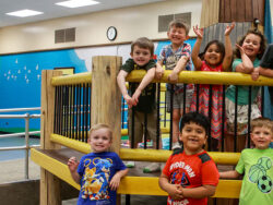 Hand-in-Hand preschool students explore Perch in the new Indoor Play Space.